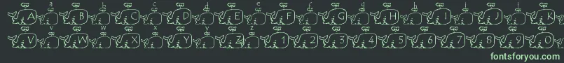 Шрифт LmsWhaleOfAFont – зелёные шрифты на чёрном фоне