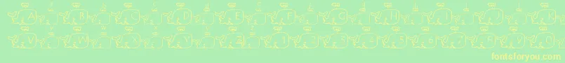 LmsWhaleOfAFont Font – Yellow Fonts on Green Background