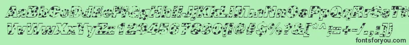 CowSpotsItalic Font – Black Fonts on Green Background