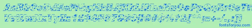 CowSpotsItalic Font – Blue Fonts on Green Background