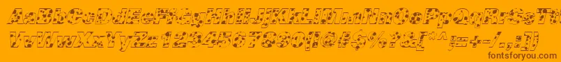 CowSpotsItalic Font – Brown Fonts on Orange Background