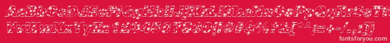 CowSpotsItalic Font – Pink Fonts on Red Background