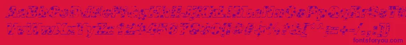 CowSpotsItalic Font – Purple Fonts on Red Background