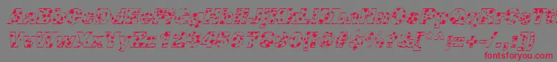 CowSpotsItalic-Schriftart – Rote Schriften auf grauem Hintergrund
