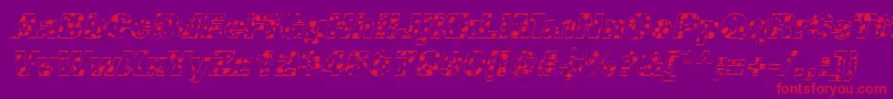 CowSpotsItalic-fontti – punaiset fontit violetilla taustalla