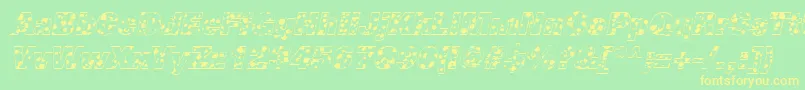 Подробнее о шрифте CowSpotsItalic Шрифт CowSpotsItalic – жёлтые шрифты на зелёном фоне