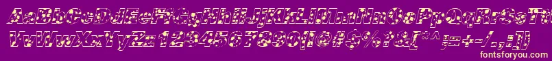 CowSpotsItalic Font – Yellow Fonts on Purple Background