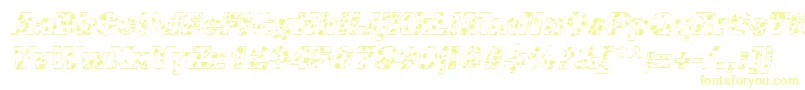 CowSpotsItalic Font – Yellow Fonts on White Background
