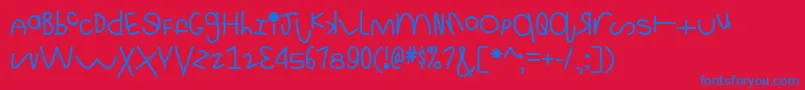 MfThisIsRidiculous Font – Blue Fonts on Red Background