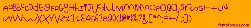 MfThisIsRidiculous Font – Purple Fonts on Orange Background