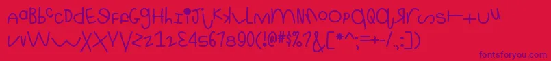 MfThisIsRidiculous Font – Purple Fonts on Red Background