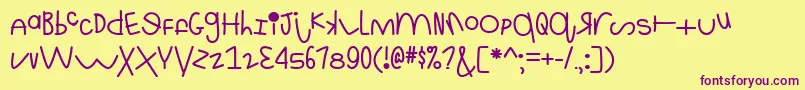 MfThisIsRidiculous Font – Purple Fonts on Yellow Background