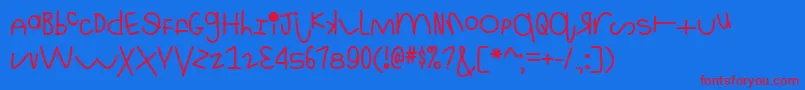 MfThisIsRidiculous Font – Red Fonts on Blue Background