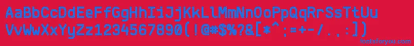 Шрифт KlartextMonoBold – синие шрифты на красном фоне