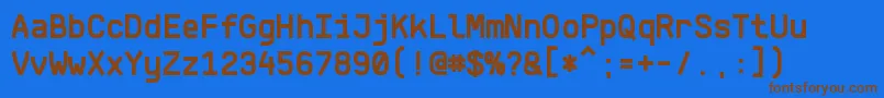 フォントKlartextMonoBold – 茶色の文字が青い背景にあります。
