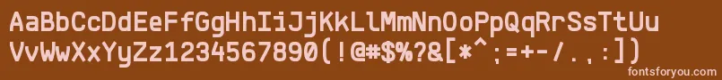 KlartextMonoBold Font – Pink Fonts on Brown Background