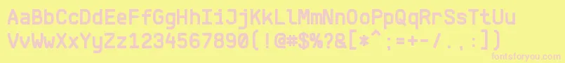 KlartextMonoBold Font – Pink Fonts on Yellow Background