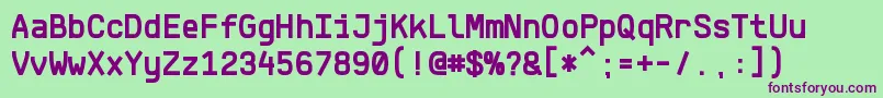 Шрифт KlartextMonoBold – фиолетовые шрифты на зелёном фоне