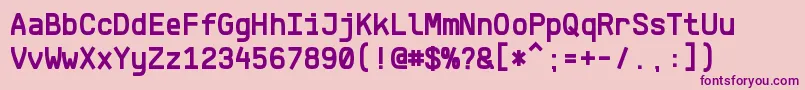 フォントKlartextMonoBold – ピンクの背景に紫のフォント