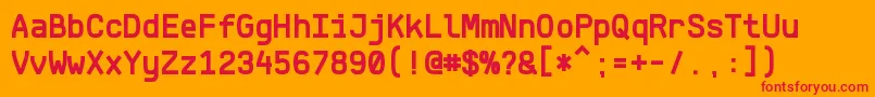 Шрифт KlartextMonoBold – красные шрифты на оранжевом фоне