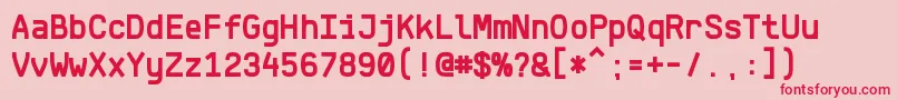 KlartextMonoBold Font – Red Fonts on Pink Background