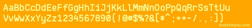 KlartextMonoBold Font – Yellow Fonts on Orange Background