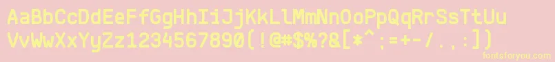 KlartextMonoBold Font – Yellow Fonts on Pink Background