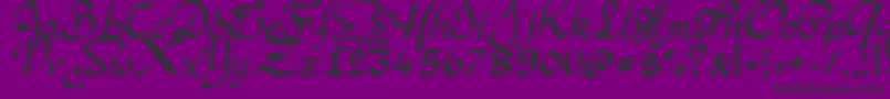 フォントArgorManScaqh – 紫の背景に黒い文字