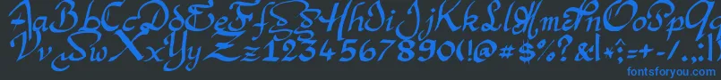 ArgorManScaqh Font – Blue Fonts on Black Background