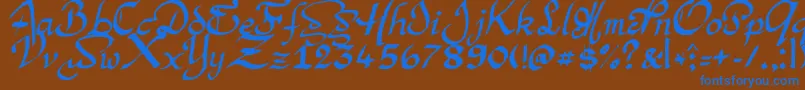 ArgorManScaqh Font – Blue Fonts on Brown Background