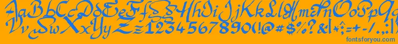 ArgorManScaqh Font – Blue Fonts on Orange Background