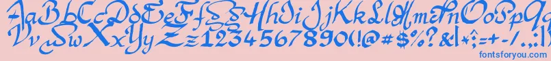 ArgorManScaqh Font – Blue Fonts on Pink Background