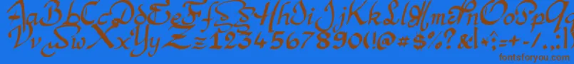 ArgorManScaqh Font – Brown Fonts on Blue Background