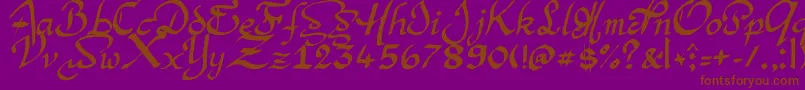 ArgorManScaqh-Schriftart – Braune Schriften auf violettem Hintergrund