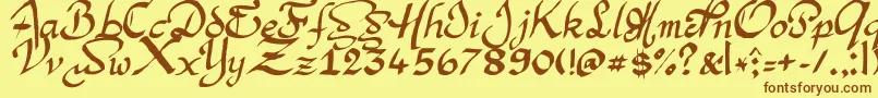 ArgorManScaqh Font – Brown Fonts on Yellow Background