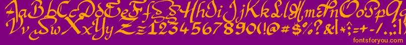 ArgorManScaqh Font – Orange Fonts on Purple Background