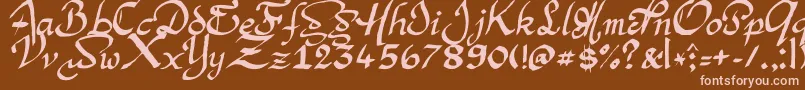ArgorManScaqh Font – Pink Fonts on Brown Background