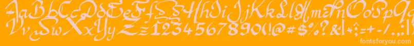 ArgorManScaqh Font – Pink Fonts on Orange Background