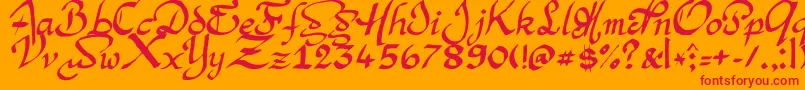ArgorManScaqh Font – Red Fonts on Orange Background