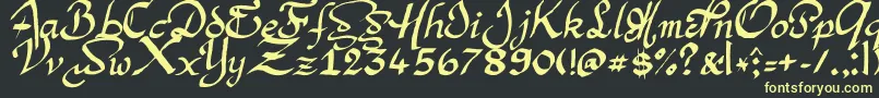 ArgorManScaqh Font – Yellow Fonts on Black Background