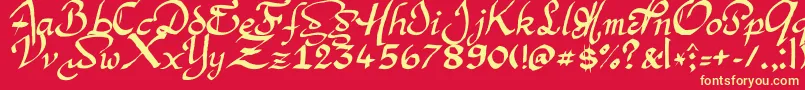 ArgorManScaqh Font – Yellow Fonts on Red Background