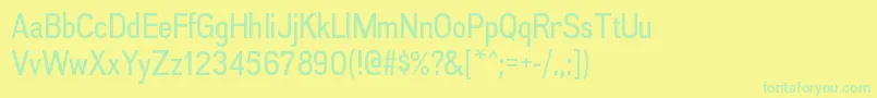 フォントAkazanrgRegular – 黄色い背景に緑の文字