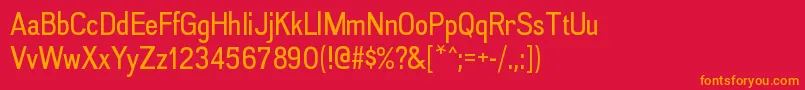 フォントAkazanrgRegular – 赤い背景にオレンジの文字