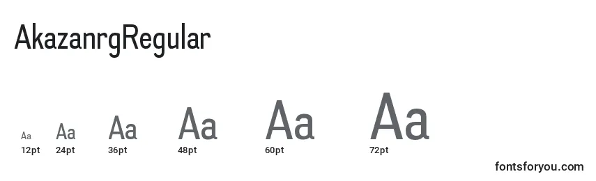 Размеры шрифта AkazanrgRegular