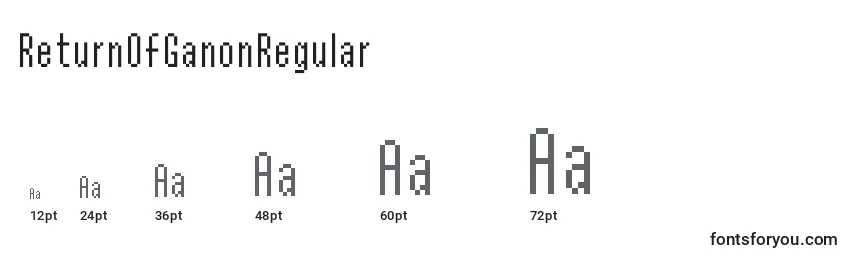 Размеры шрифта ReturnOfGanonRegular