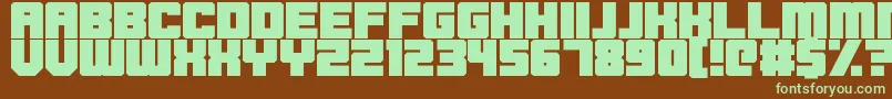 Blockbrokers Font – Green Fonts on Brown Background