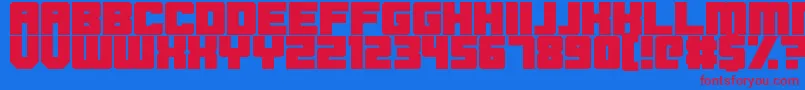 Blockbrokers-fontti – punaiset fontit sinisellä taustalla