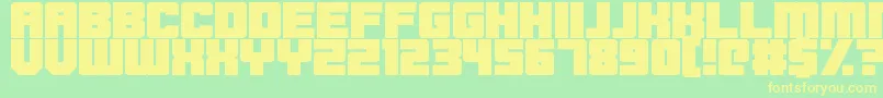 Blockbrokers Font – Yellow Fonts on Green Background