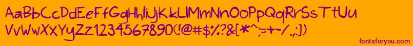 Khand Font – Purple Fonts on Orange Background