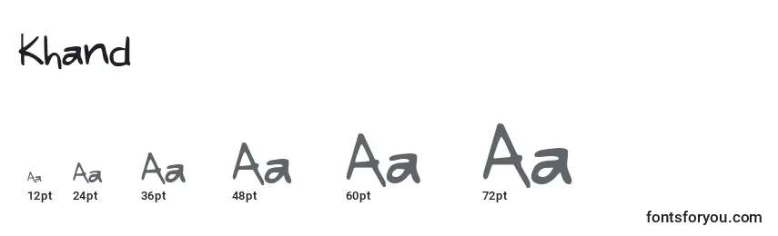 Размеры шрифта Khand